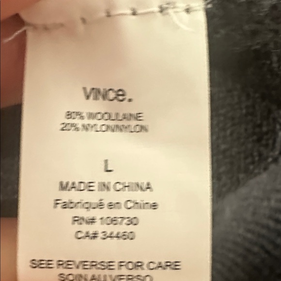 Vince Long Sleeve V-Neck Charcoal Gray Wool blend Sweater Dress Sz Large - Picture 6 of 7